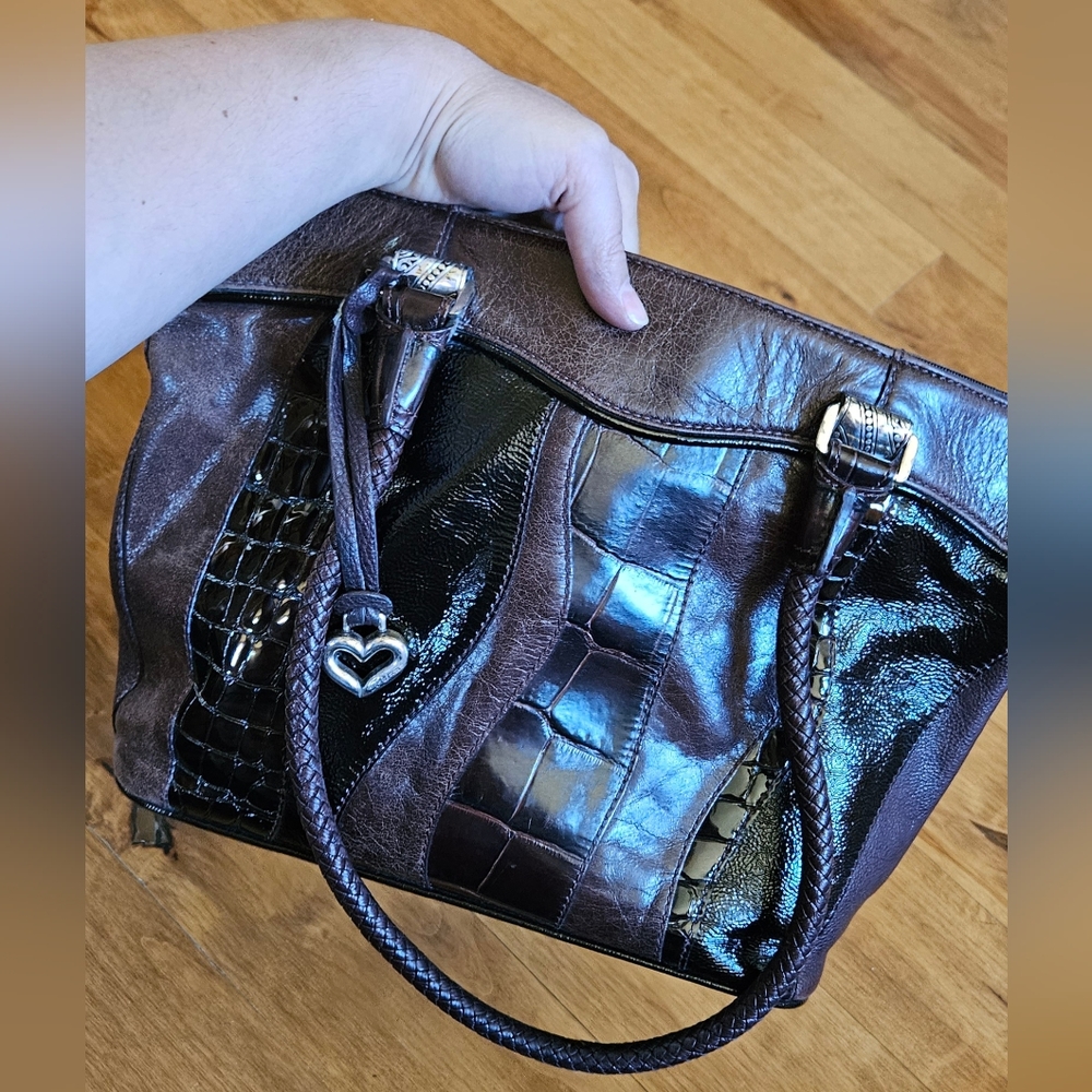 Brighton chocolate brown aidan leather shoulder bag - Picture 9 of 9